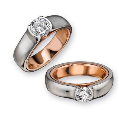 Diamantringe 'Twin Colour'